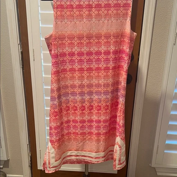 Cabana Life Pink and White Sleeveless Dress L NWT - Picture 7 of 7